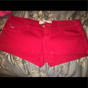 Red hollister shorts never worn size 7
